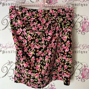 Zara skirt mini flowers pink orange green Black Floral Pencil Skirt boho